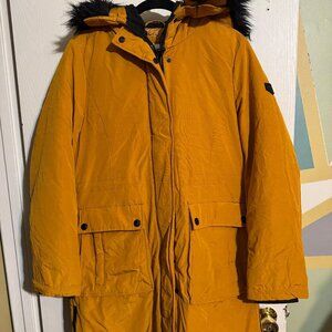 Sam Edelman Women's Mustard Yellow Puffer Parka Coat